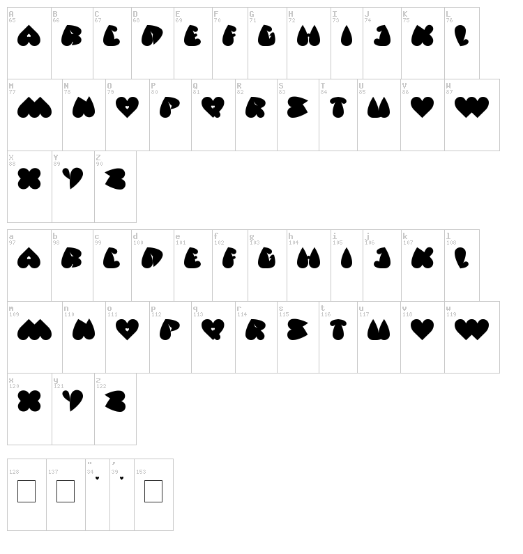 Valentine's day font map